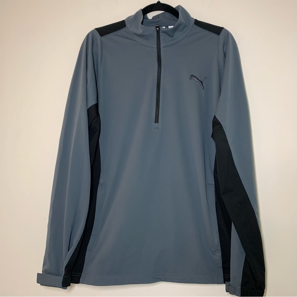 Puma Men's Pullover Sweatshirt Gray 1/2 Zip Storm Cell Sz L Track Jacket